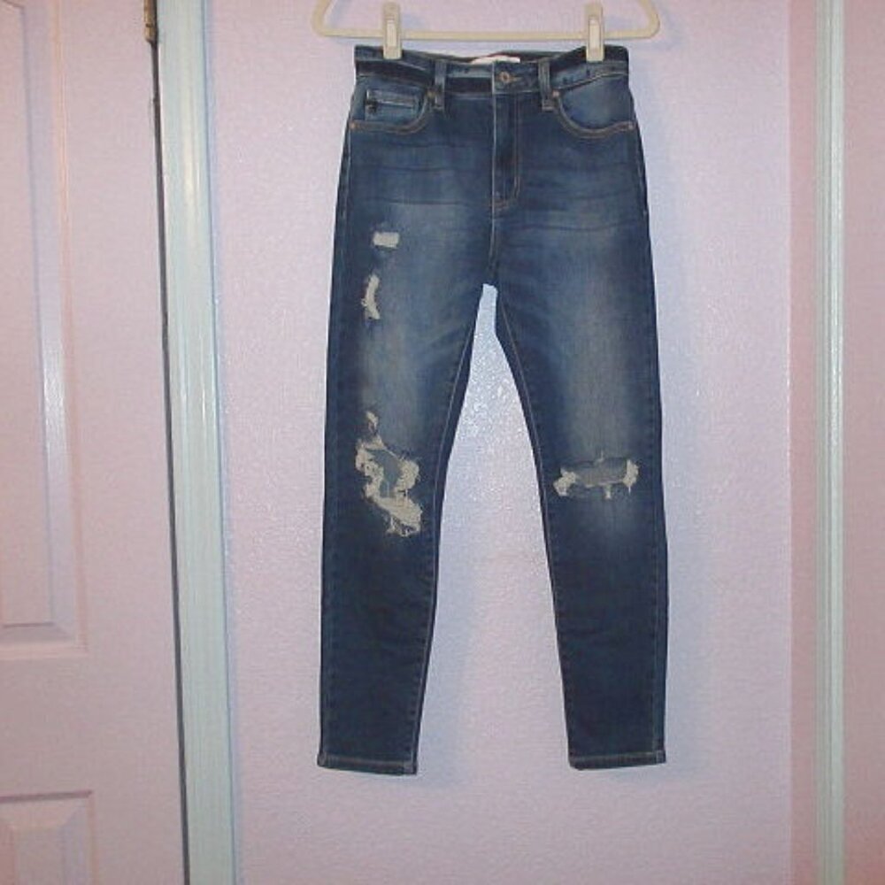 KanCan Distressed Skinny Jeans Womens 25 High Rise Stretch Denim Serena NEW